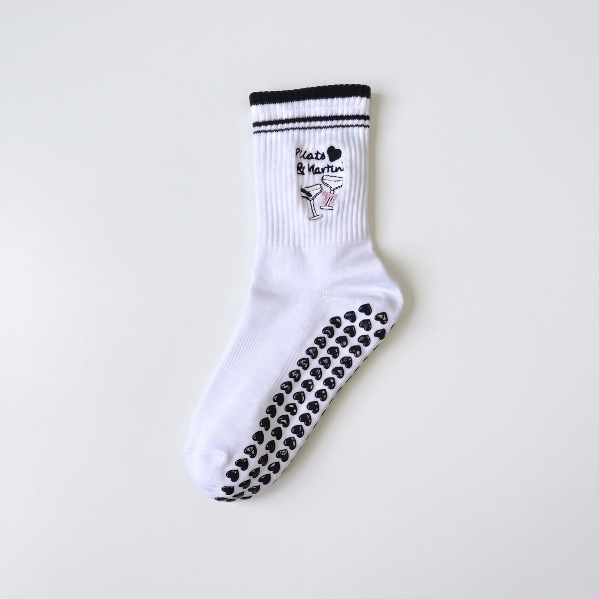 One Size Jacquard Knit Grip Yoga Crew Socks