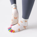 One Size Cartoon Pattern Five-Toe Crew Socks
