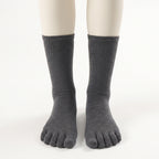 One Size Flecked Five-Toe Grip Yoga Crew Socks