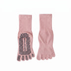One Size Five-Toe Grip Yoga Crew Socks