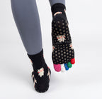 One Size Cartoon Pattern Five-Toe Crew Socks