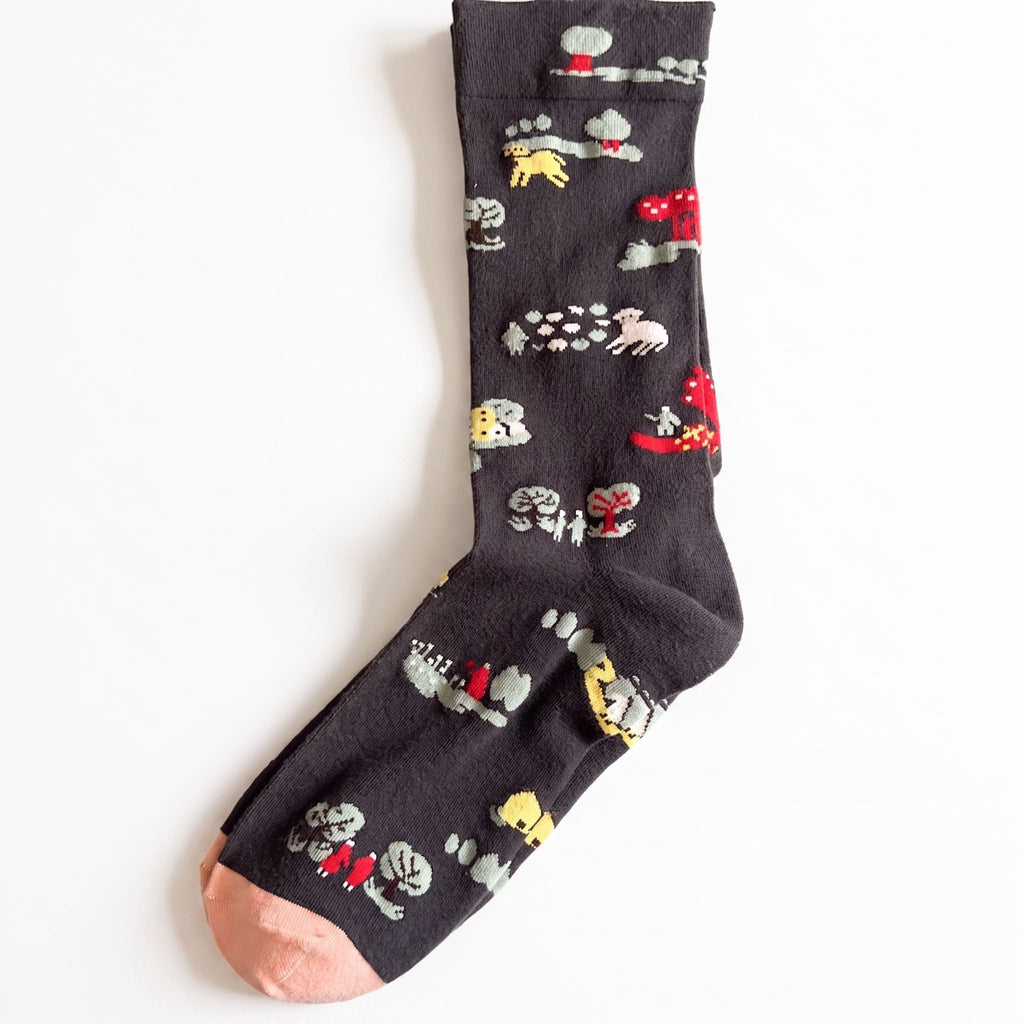 One Size Art Print Crew Socks