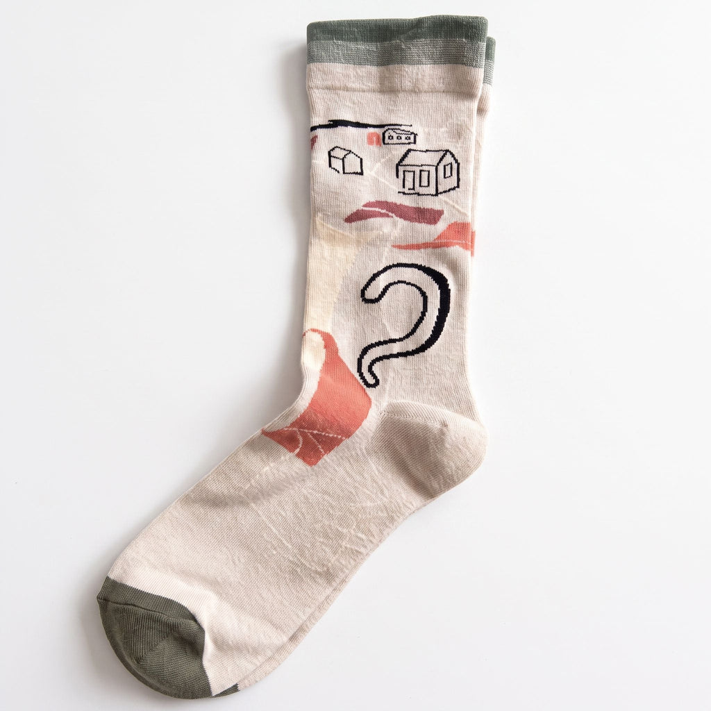 One Size Art Print Crew Socks
