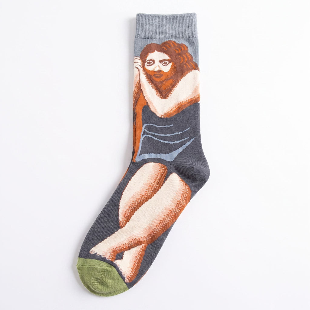 One Size Art Print Crew Socks