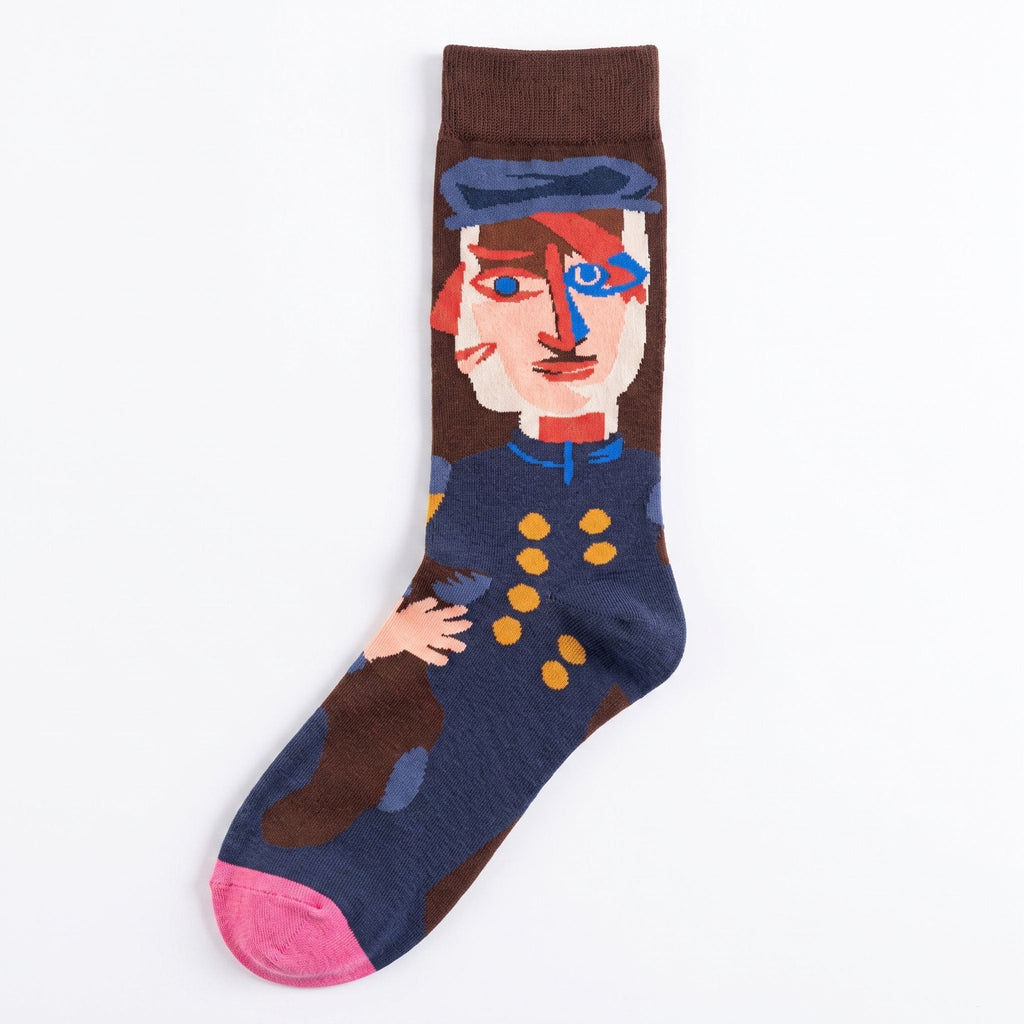 One Size Art Print Crew Socks