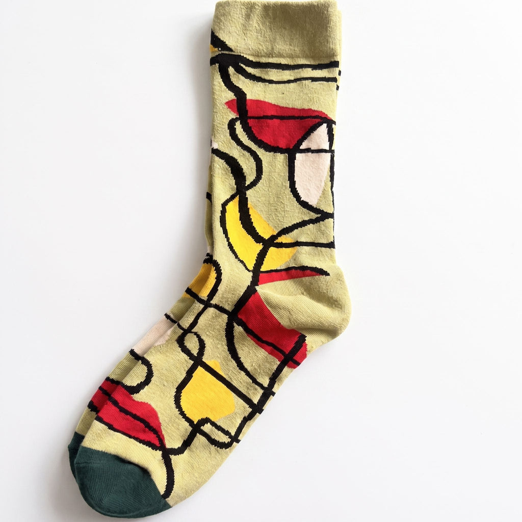 One Size Art Print Crew Socks