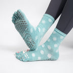 One Size Snowflake Cartoon Five-Toe Grip Crew Socks