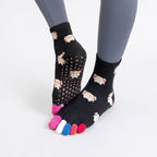 One Size Cartoon Pattern Five-Toe Crew Socks