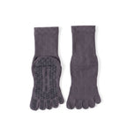 One Size Five-Toe Grip Yoga Crew Socks