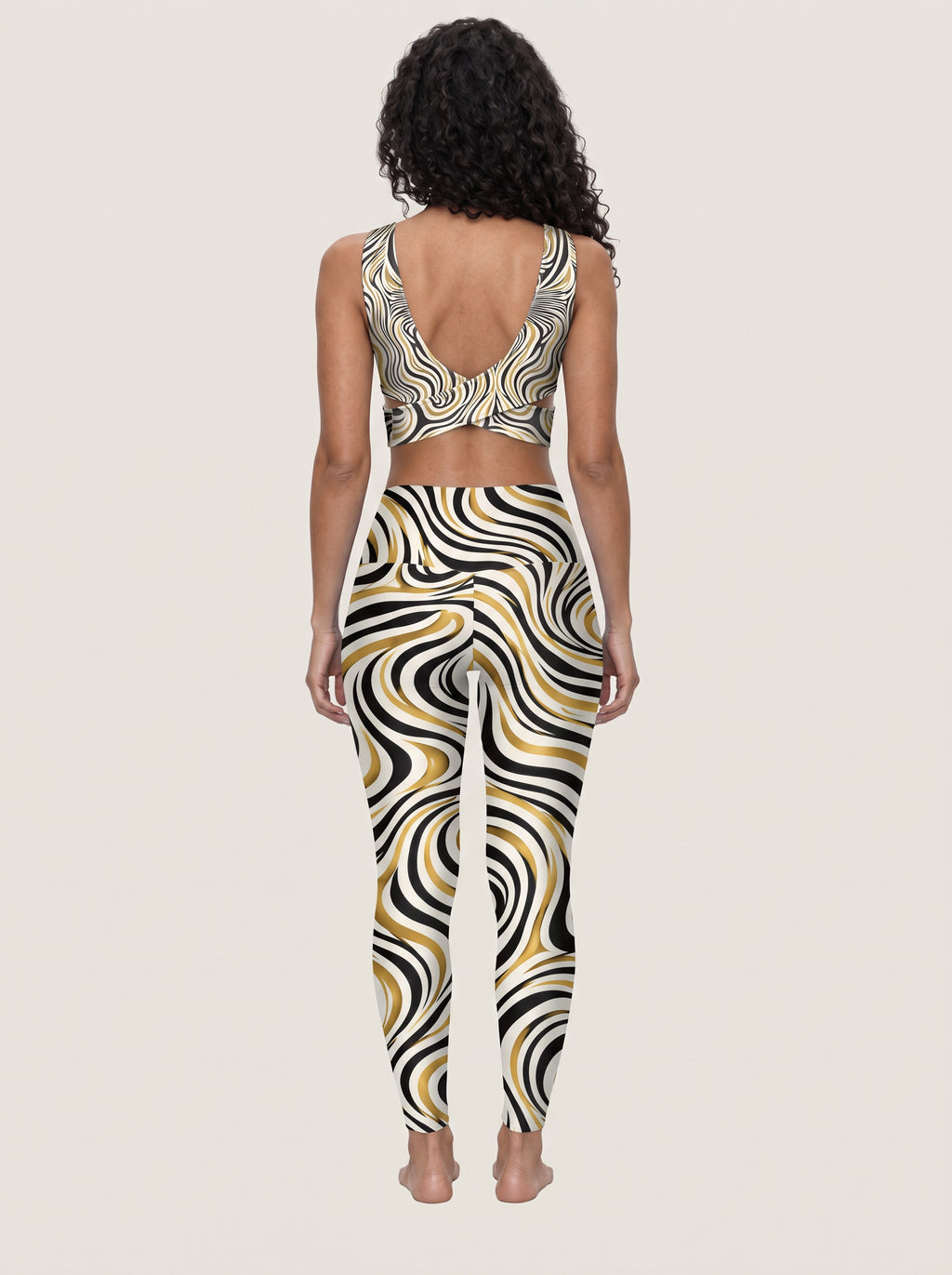 Tiger Stripe Graphic Sports Bra Set