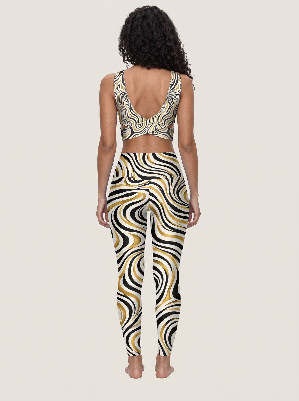 Tiger Stripe Graphic Sports Bra Set