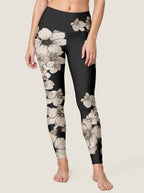 Monochrome Orchid Floral Sports Bra Set
