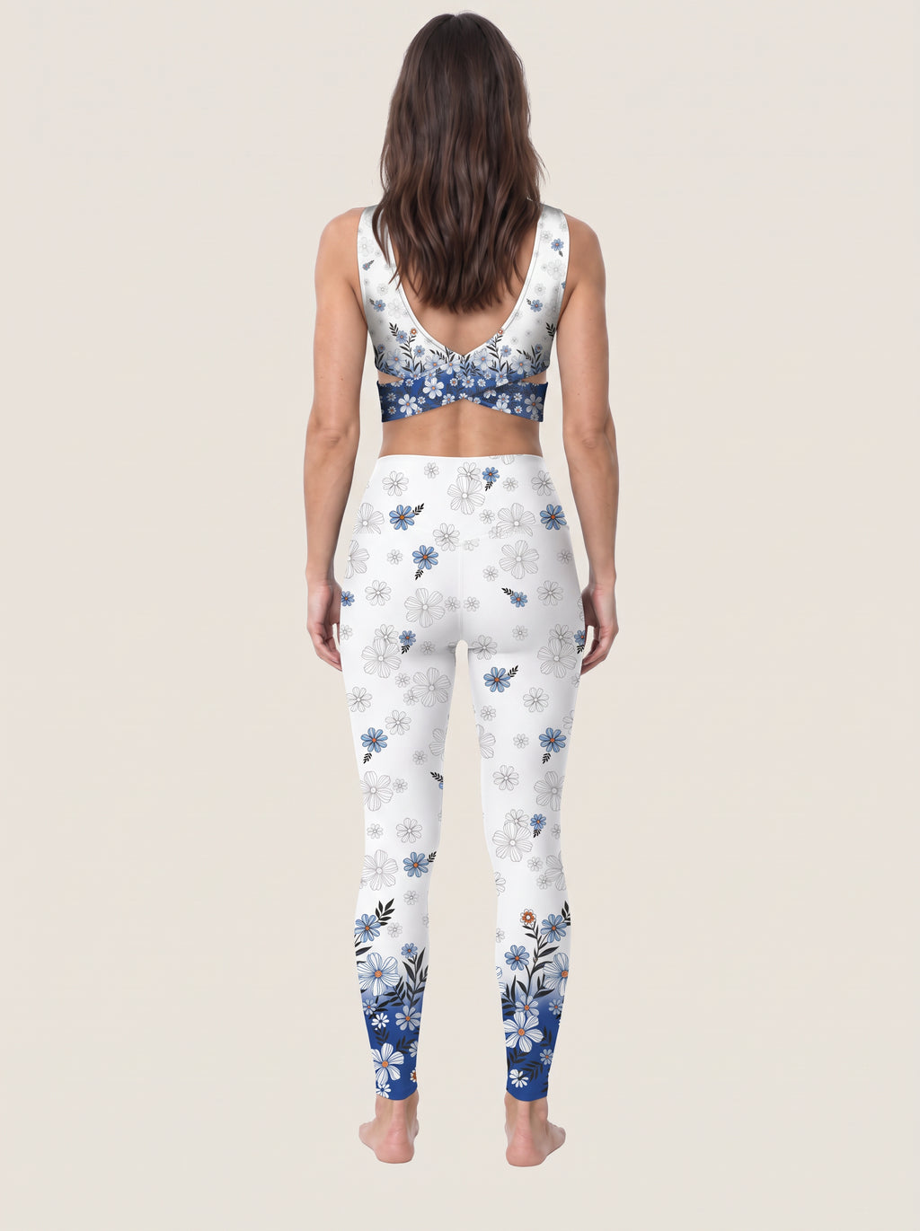 Blue Meadow Floral Sports Bra Set