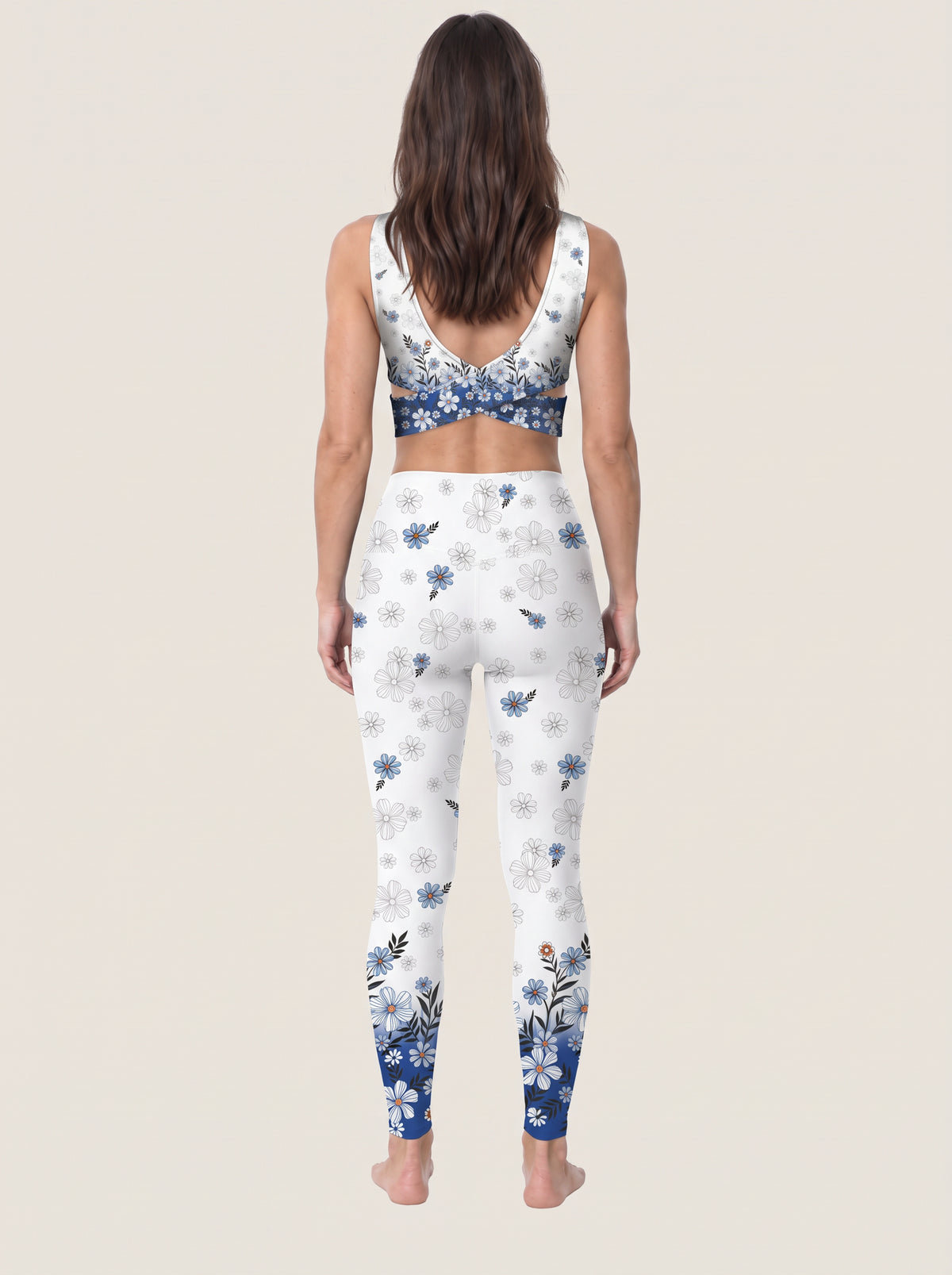 Blue Meadow Floral Sports Bra Set
