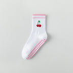 One Size Jacquard Knit Grip Yoga Crew Socks