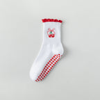 One Size Jacquard Knit Grip Yoga Crew Socks