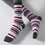 One Size Striped Knit Grip Yoga Crew Socks (2 Pairs)