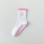 One Size Jacquard Knit Grip Yoga Crew Socks