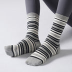 One Size Striped Knit Grip Yoga Crew Socks (2 Pairs)