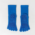 One Size Solid Five-Toe Grip Yoga Crew Socks