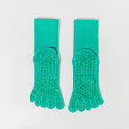 One Size Solid Five-Toe Grip Yoga Crew Socks