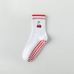 One Size Jacquard Knit Grip Yoga Crew Socks