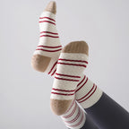 One Size Striped Knit Grip Yoga Crew Socks (2 Pairs)