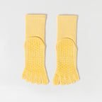 One Size Solid Five-Toe Grip Yoga Crew Socks