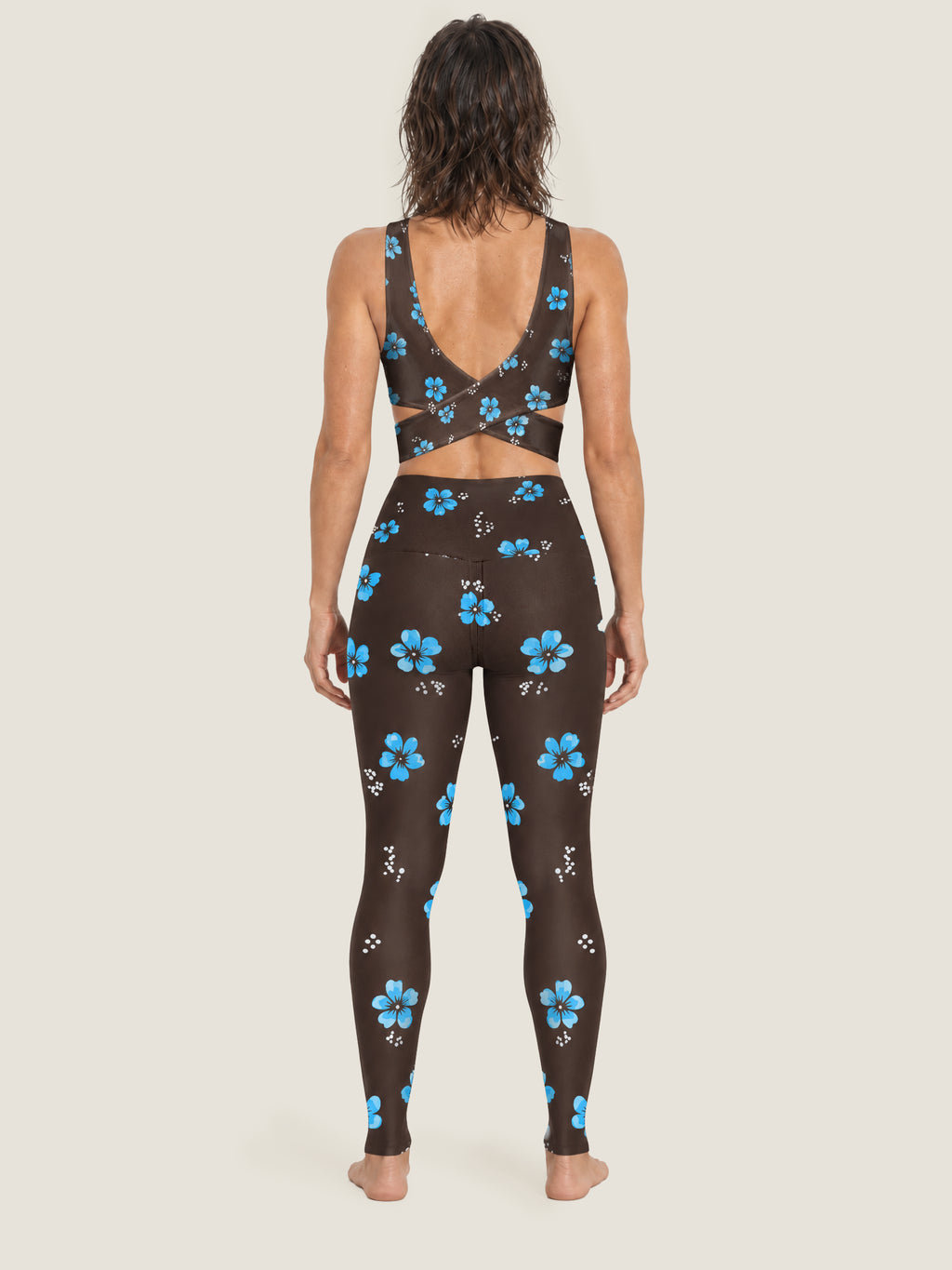 Blue Blossom Night Sports Bra Set
