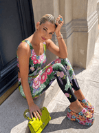 Vintage Garden Floral Sports Bra Set