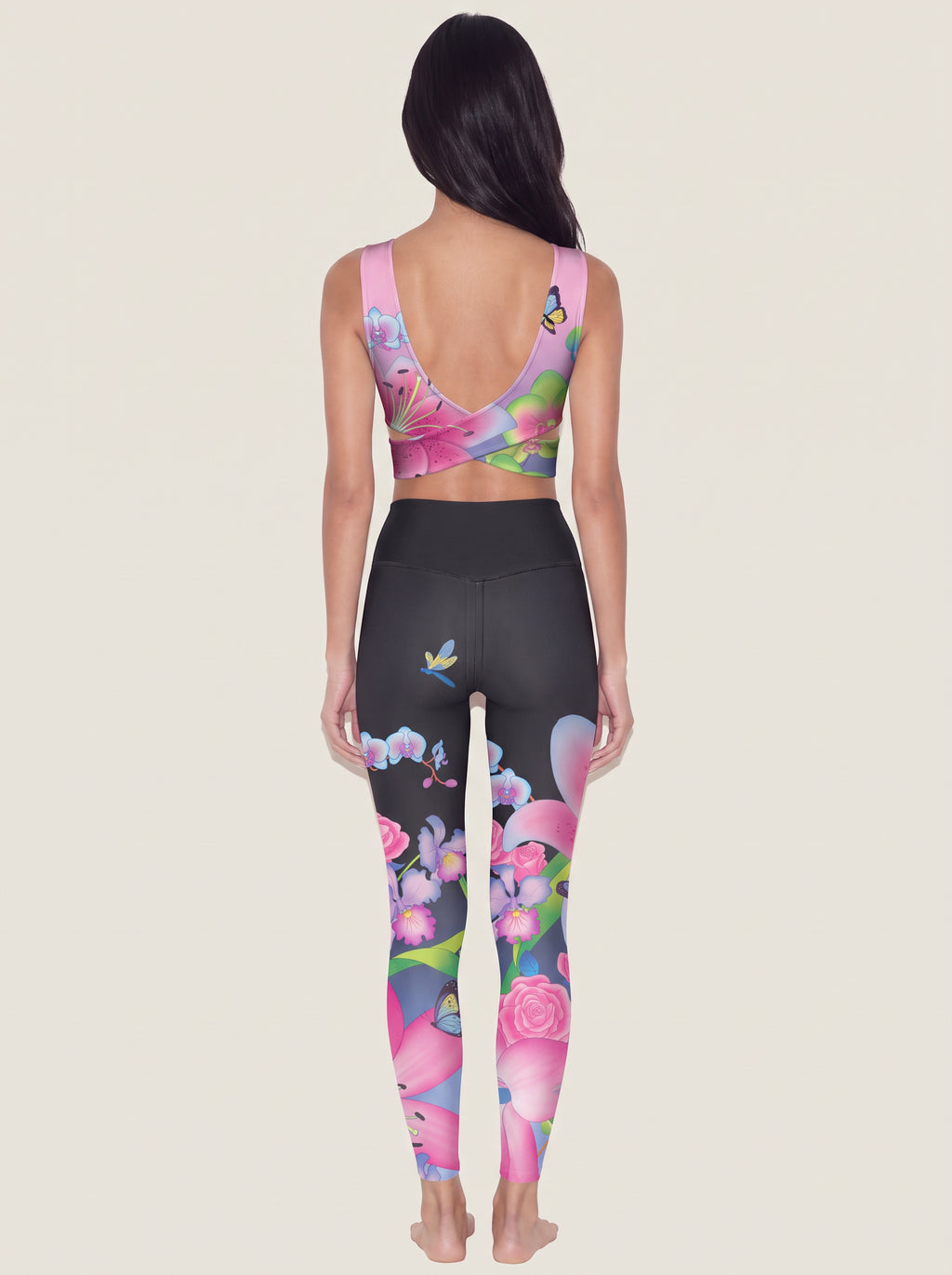 Butterfly Orchid Bloom Sports Bra Set