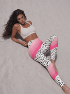 Pink Gradient Dalmatian  Sculpt Leggings