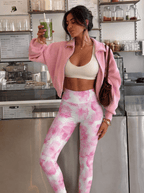 Pink Watercolor Cloud  Sculpt Leggings
