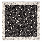 Black Rose 100% Mulberry Silk Square Scarf