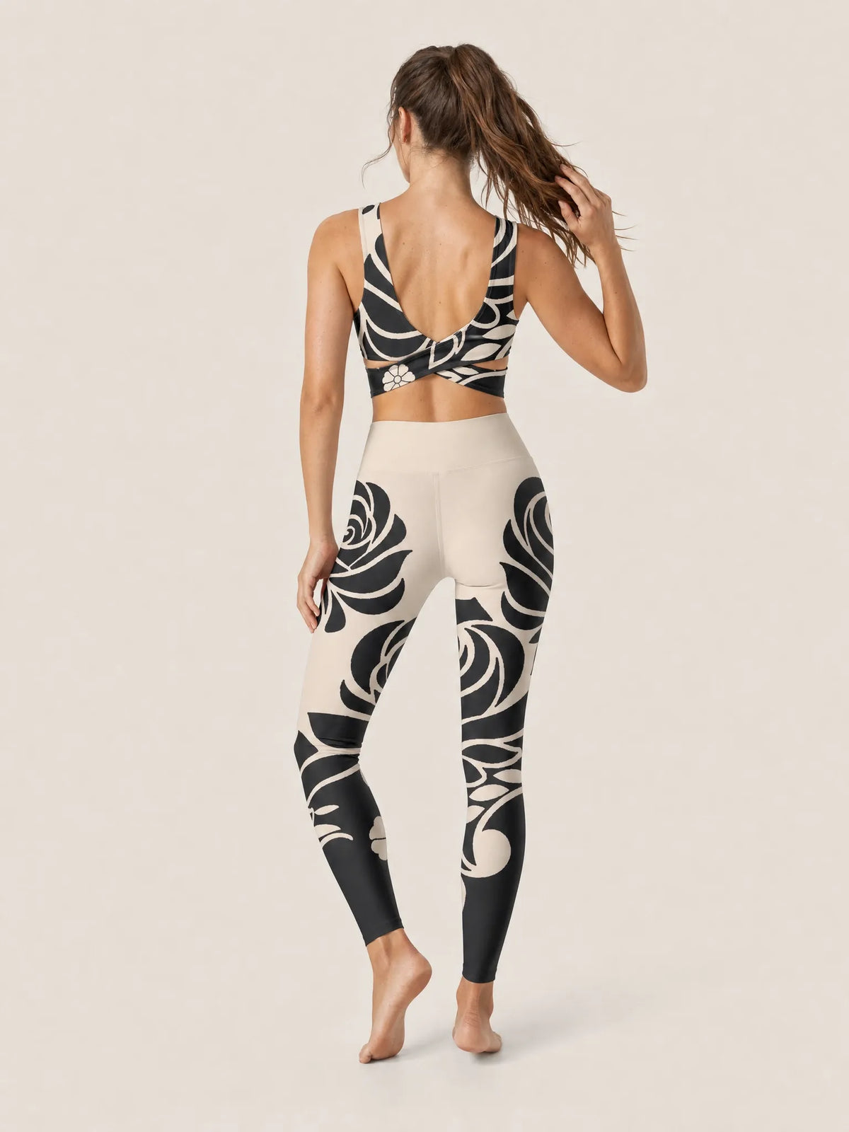 Midnight Bloom Longline Sports Bra Set