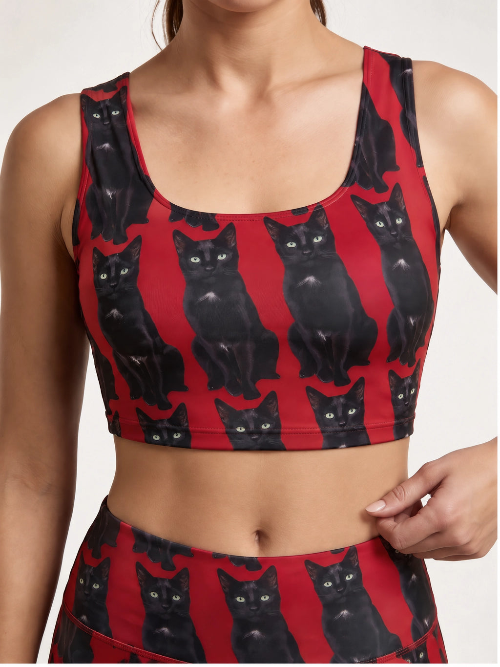 Black Cat Sports Bra Set