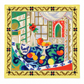 Mediterranean Still Life 100% Mulberry Silk Square Scarf