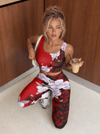 Crimson Sakura Shadow High-Rise Leggings Set