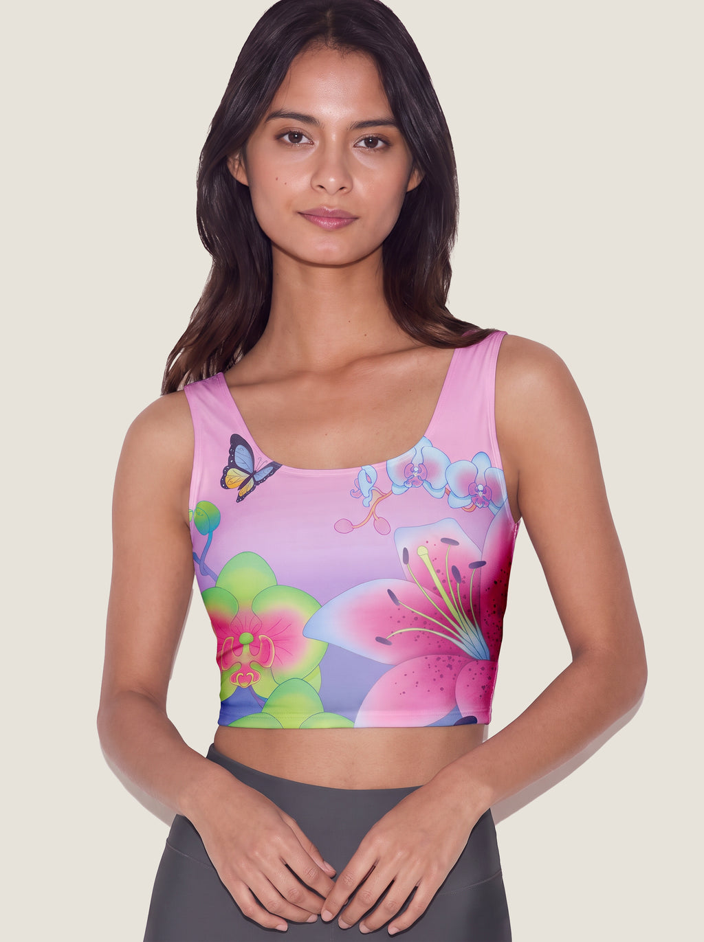 Butterfly Orchid Bloom Sports Bra Set