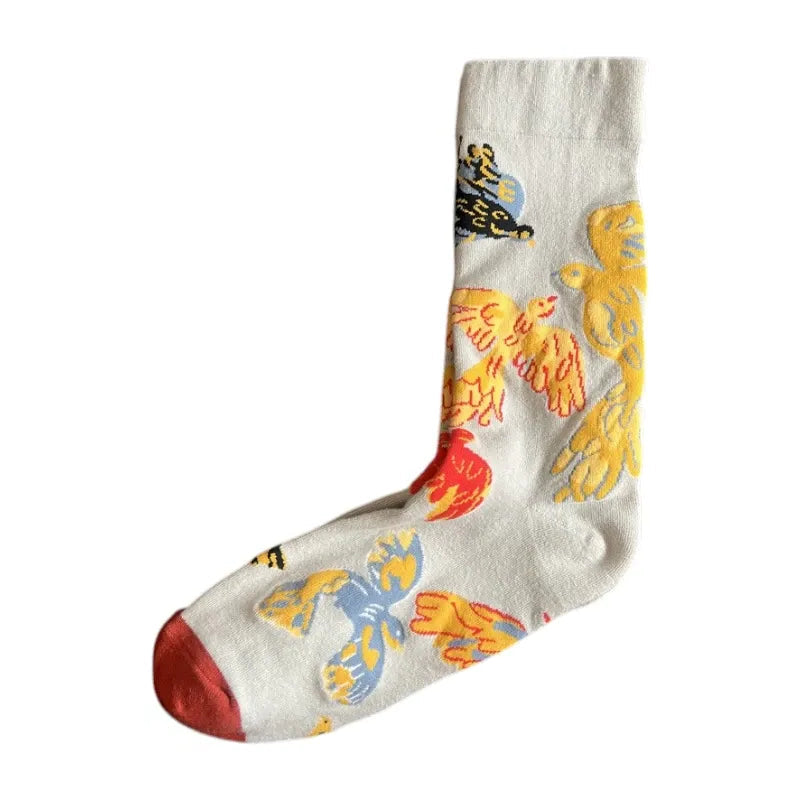 One Size Oil Painting Art Crew Socks
