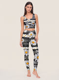 Graphic Daisy Stripe Sports Bra Set