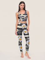 Graphic Daisy Stripe Sports Bra Set
