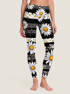 Graphic Daisy Stripe Sports Bra Set